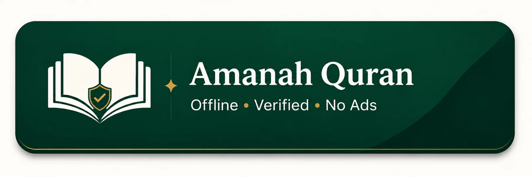 Amanah Quran offline, verified, no ads banner